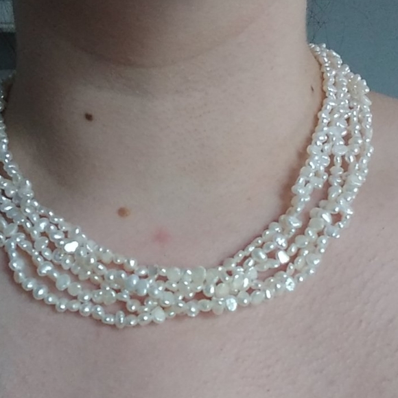 Freshwater and real mabe pearl choker necklace. - Picture 6 of 7